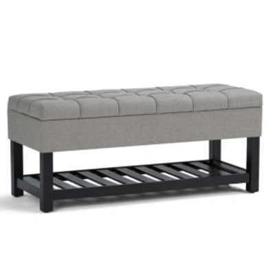 Shop Simpli Home Saxon Storage Ottoman In Light Grey