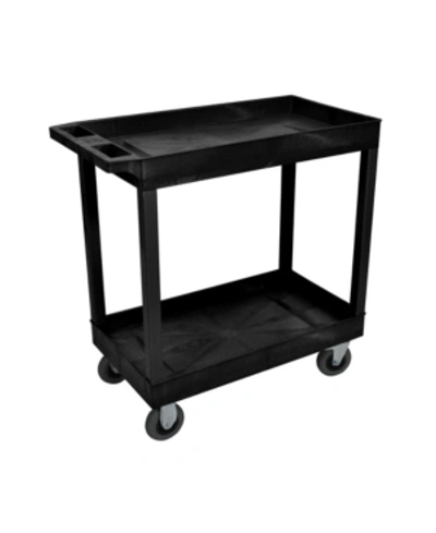 Shop Clickhere2shop 32" X 18" Two Tub Shelf Utility Cart With 5" Casters - Black
