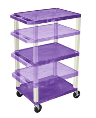 Shop Clickhere2shop 42" Multi-height Three Shelves Av Electric Cart - Black Legs, Purple