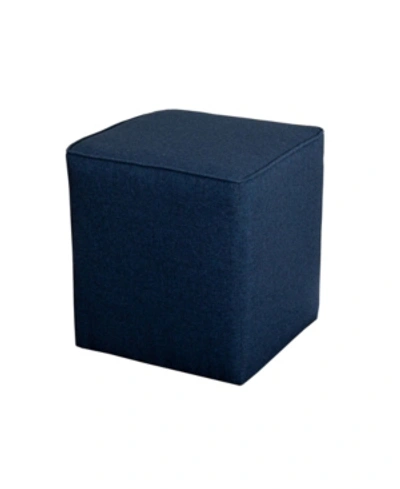 Shop Leffler Home Harper Upholstered Cube Ottoman In Blue