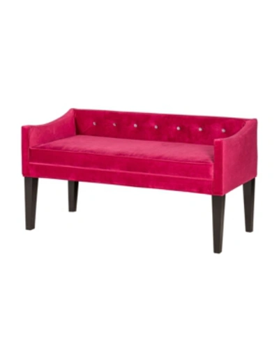 Shop Leffler Home Juliette Crystal Tufted Upholstered Bench In Medium Pink