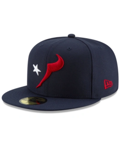 Shop New Era Houston Texans Logo Elements Collection 59fifty Fitted Cap In Navy