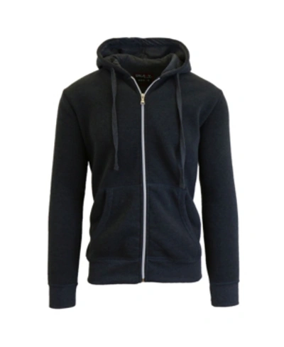 Shop Galaxy By Harvic Men's Full Zip Fleece Hooded Sweatshirt In Black