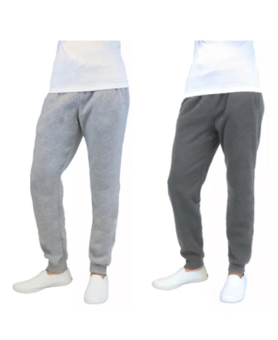 Shop Galaxy By Harvic Men's 2-packs Slim-fit Fleece Jogger Sweatpants In Gray/charcoal