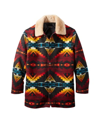 Shop Pendleton Mens Brownsville Shearling Collar Coat In Sierra Ridge - Oxford Mix