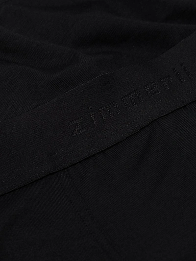 Shop Zimmerli Logo Band Boxer Briefs In Black