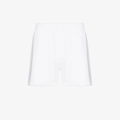 Shop Zimmerli Cotton Boxer Shorts In White