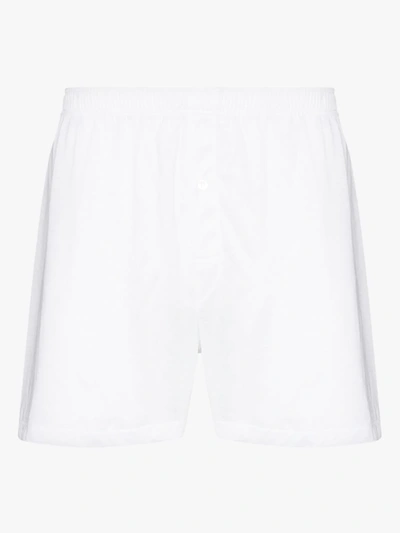 Shop Zimmerli Cotton Boxer Shorts In White