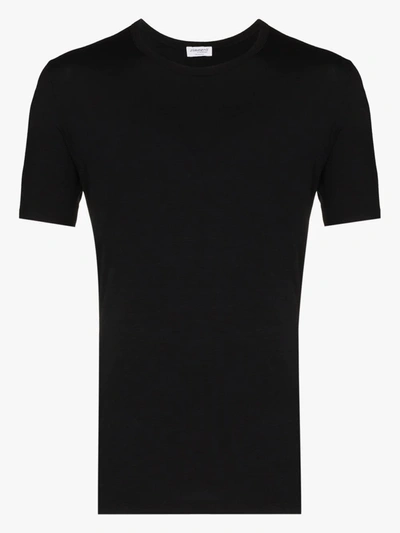 Shop Zimmerli Crew Neck T-shirt In Black