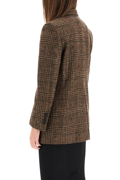 Shop Dolce & Gabbana Houndstooth Tweed Blazer In Brown,black