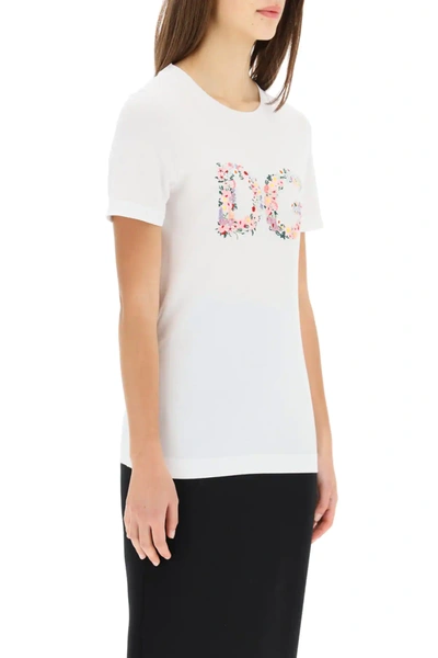 Shop Dolce & Gabbana Embroidered Logo T-shirt In White