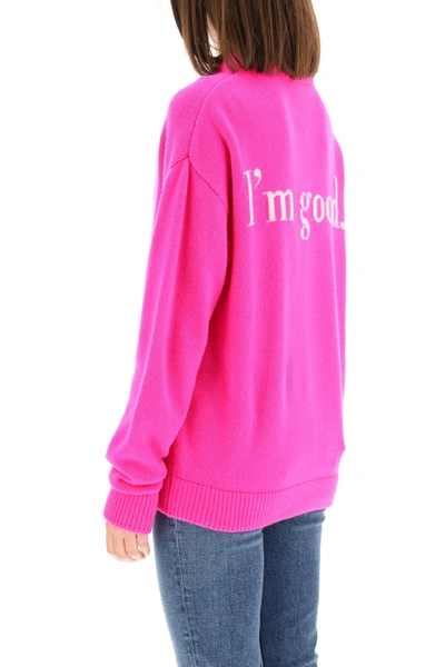 Ireneisgood Intarsia Logo Crewneck Jumper In Fuchsia