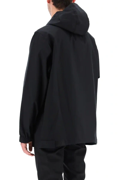 Shop Alyx Mackintosh Hooded Peacoat In Black