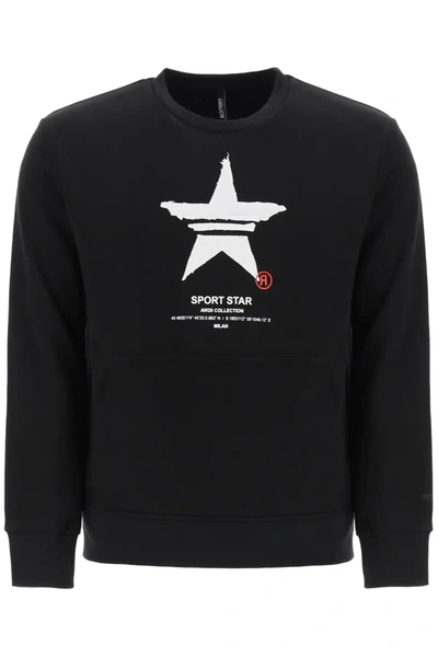Shop Neil Barrett Sport Star Print Sweatshirt In Black,white