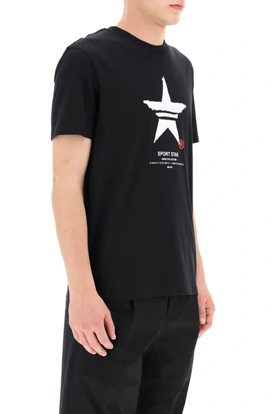 Shop Neil Barrett Sport Star Print T-shirt In Black,white