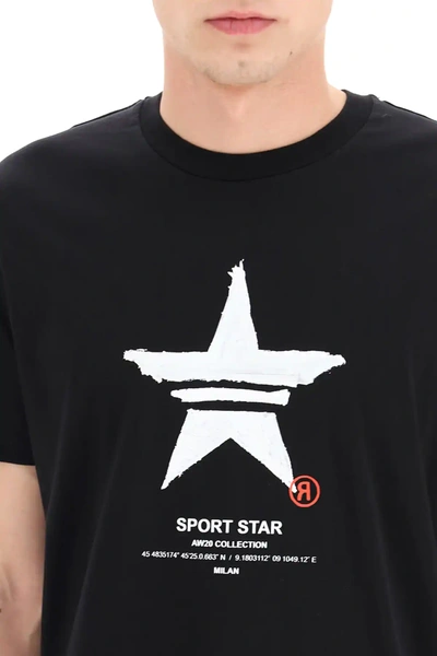 Shop Neil Barrett Sport Star Print T-shirt In Black,white