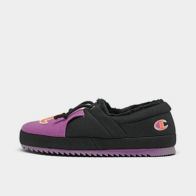 Shop Champion Girls' Big Kids' University Ii Colorblock Slippers In Purple/black