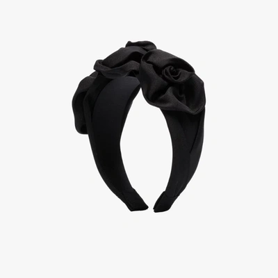Shop Jennifer Behr Black Triple Rosette Headband