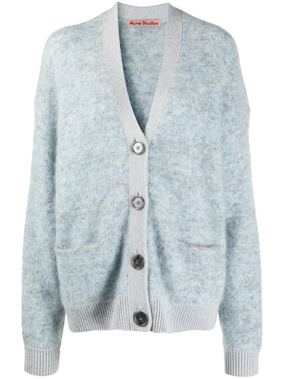Shop Acne Studios Brushed Relaxed-fit Cardigan In Blue