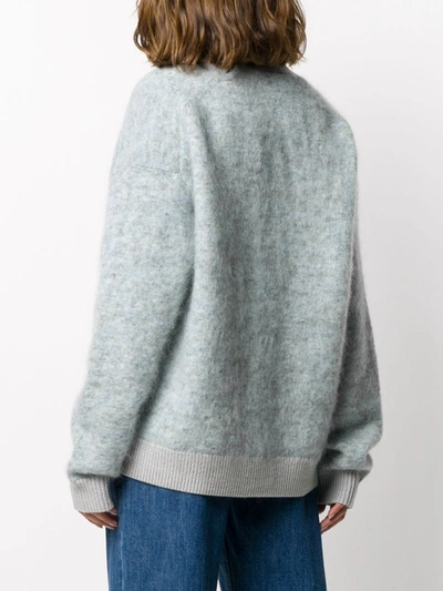 Shop Acne Studios Brushed Relaxed-fit Cardigan In Blue