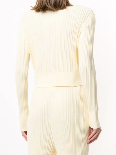 Shop Dion Lee Hook Detail Cardigan In Yellow