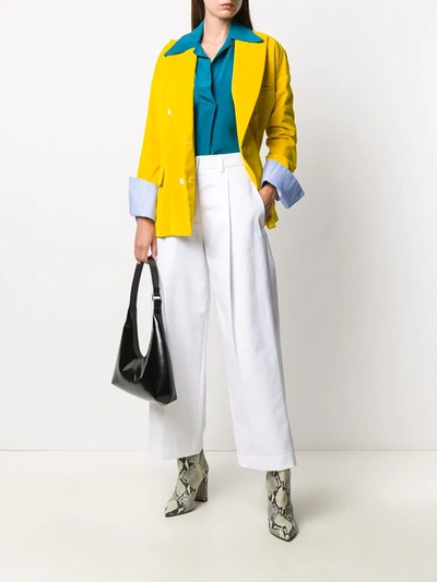 Shop Jejia Loose-fit Double Breasted Blazer In Yellow