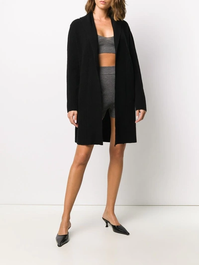 Cashmere In Love Ribbed-knit Cropped Top In Grey
