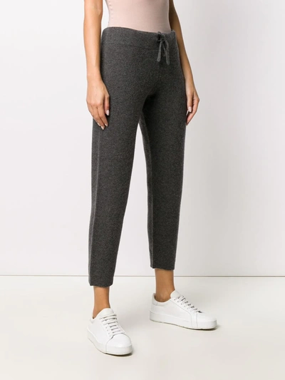 Shop Cashmere In Love Ribbed-knit Track Pants In Grey