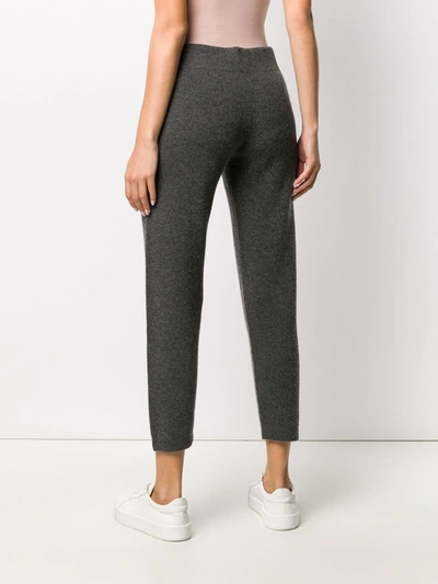 Shop Cashmere In Love Ribbed-knit Track Pants In Grey