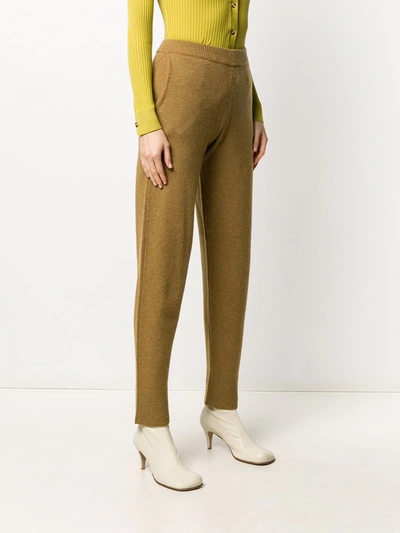 Shop Joseph High-waisted Slim-fit Trousers In Brown