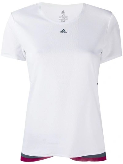 Shop Adidas Originals Round Neck T-shirt In White
