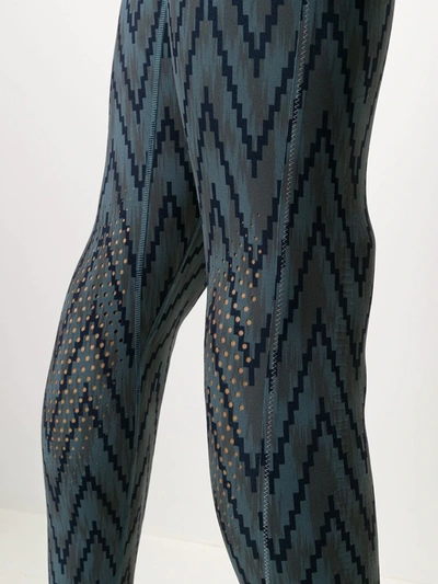 Shop Adidas Originals Abstract-print Sports Leggings In Blue