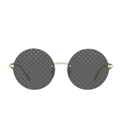 Shop Dolce & Gabbana Polka-dot Round Logo Sunglasses