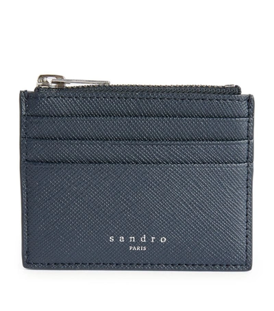 Shop Sandro Saffiano Leather Zipped Card Holder