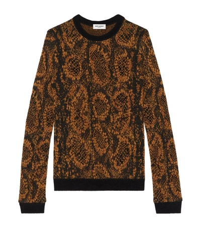 Shop Saint Laurent Snake Print Sweater