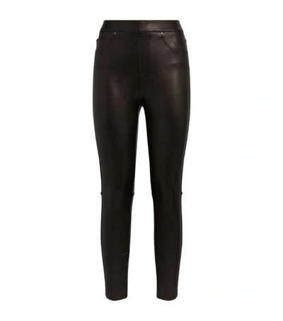 Shop Spanx Faux Leather Skinny Trousers In Black
