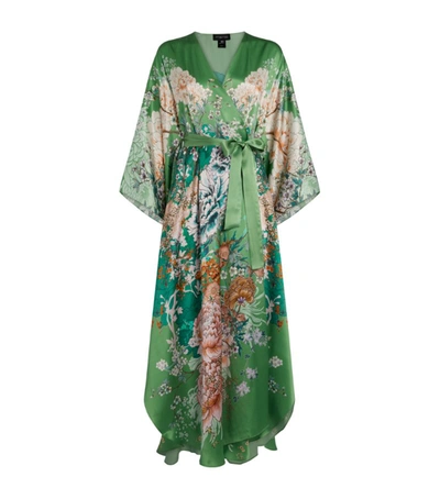 Shop Meng Silk Floral Kaftan Dress