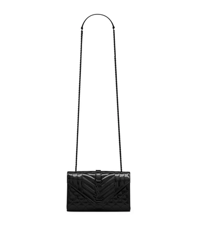 Shop Saint Laurent Small Envelope Matelassé Shoulder Bag In Black