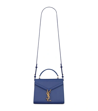 Shop Saint Laurent Mini Cassandra Shoulder Bag In Blue