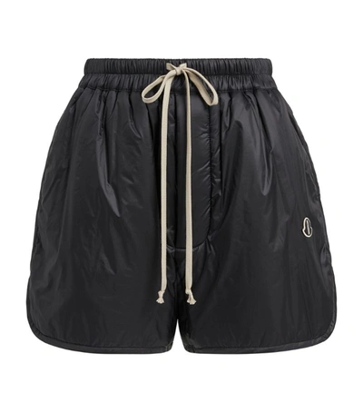 Shop Rick Owens + Moncler Logo Shorts
