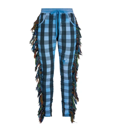 Shop Alchemist Check Fringed Sweatpants