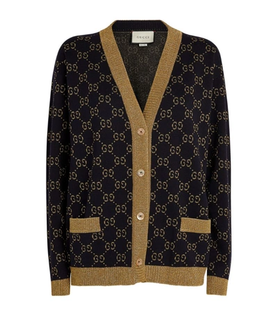 Shop Gucci Cotton Lamé Gg Cardigan