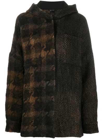 Shop Avant Toi Multi-pattern Hooded Jacket In Brown