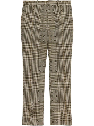 Shop Burberry Tailored Checked Trousers In Brown