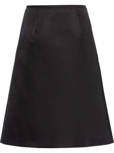 Prada Re-nylon Solid A-line Skirt In Nero | ModeSens