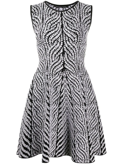 Shop Antonino Valenti Leaf-pattern Mini Dress In Black