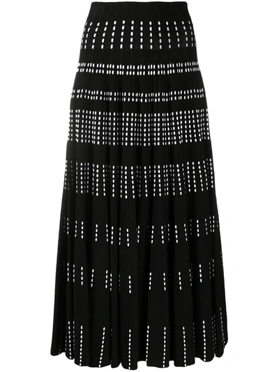 Shop Antonino Valenti Polka-dot Knitted Skirt In Black