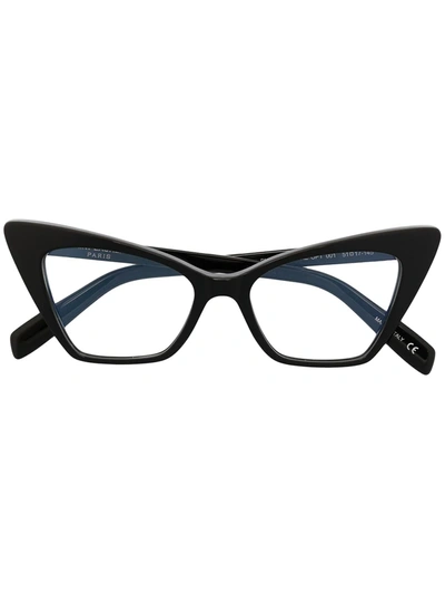 Shop Saint Laurent Victoire Cat-eye Glasses In Black