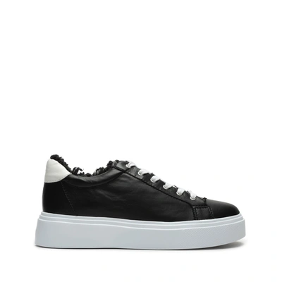 Shop Schutz Kristin Leather Sneaker In Black