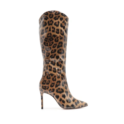 Shop Schutz Maryana Leopard Patent Leather Boot